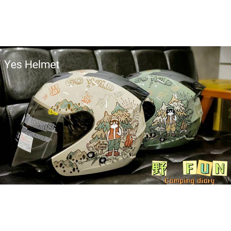 ❣️免運🔥現貨⭐THH 野放 露營貓 3/4罩 內墨鏡 雙鏡片 可拆洗內襯 通風不悶熱 原廠防塵袋 可裝藍芽耳機-細節圖9