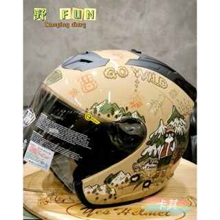 ❣️免運🔥現貨⭐THH 野放 露營貓 3/4罩 內墨鏡 雙鏡片 可拆洗內襯 通風不悶熱 原廠防塵袋 可裝藍芽耳機-規格圖16