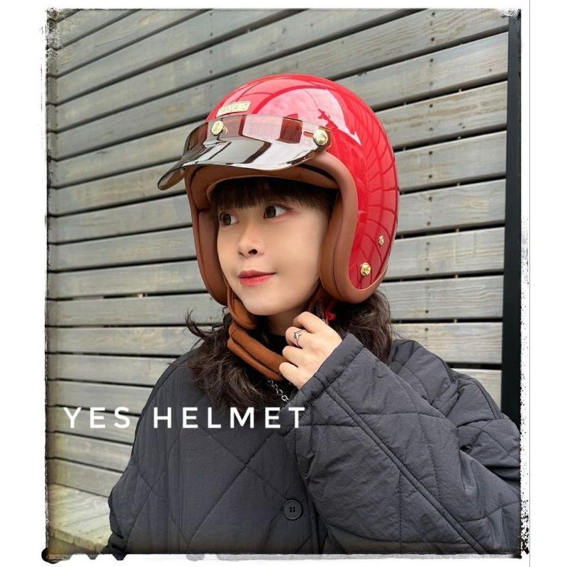 ❣️免運🔥現貨⭐ Ninja 復刻線條 復古安全帽 3/4罩 全可拆洗內襯  贈送 原廠帽簷+鏡片 台灣製-細節圖8