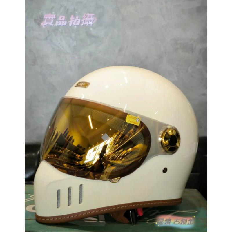 ❣️免運🔥現貨⭐復古山車帽 全罩式 安全帽 涼感紗內襯   💯附超耐磨鎖式鏡片💯台灣製-細節圖9