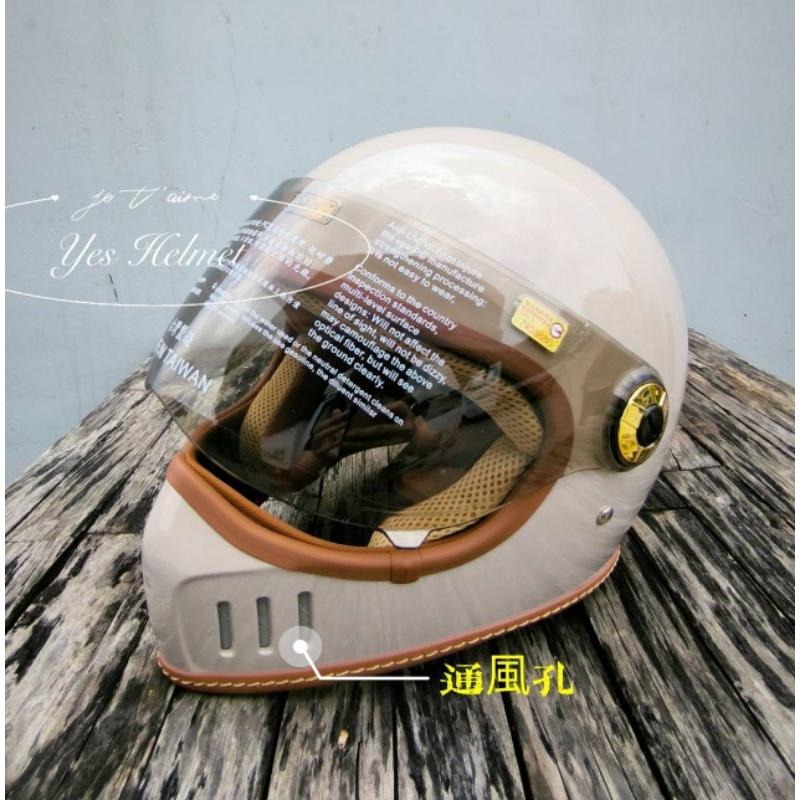 ❣️免運🔥現貨⭐復古山車帽 全罩式 安全帽 涼感紗內襯   💯附超耐磨鎖式鏡片💯台灣製-細節圖14