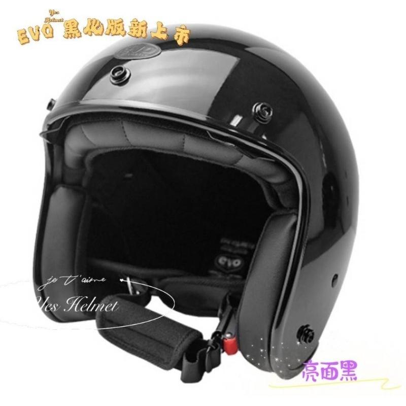 ❣️免運🔥現貨⭐ Evo 3/4安全帽 黑化系列 贈送專業泡泡鏡 電鍍內視鏡 雙鏡片內襯可拆 贈送泡泡鏡片-細節圖9