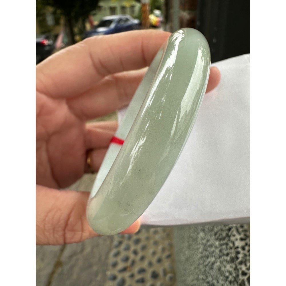 🎀 冰潤綠平安鐲美鐲 🎀1777號#17.5圍/55mm-細節圖3