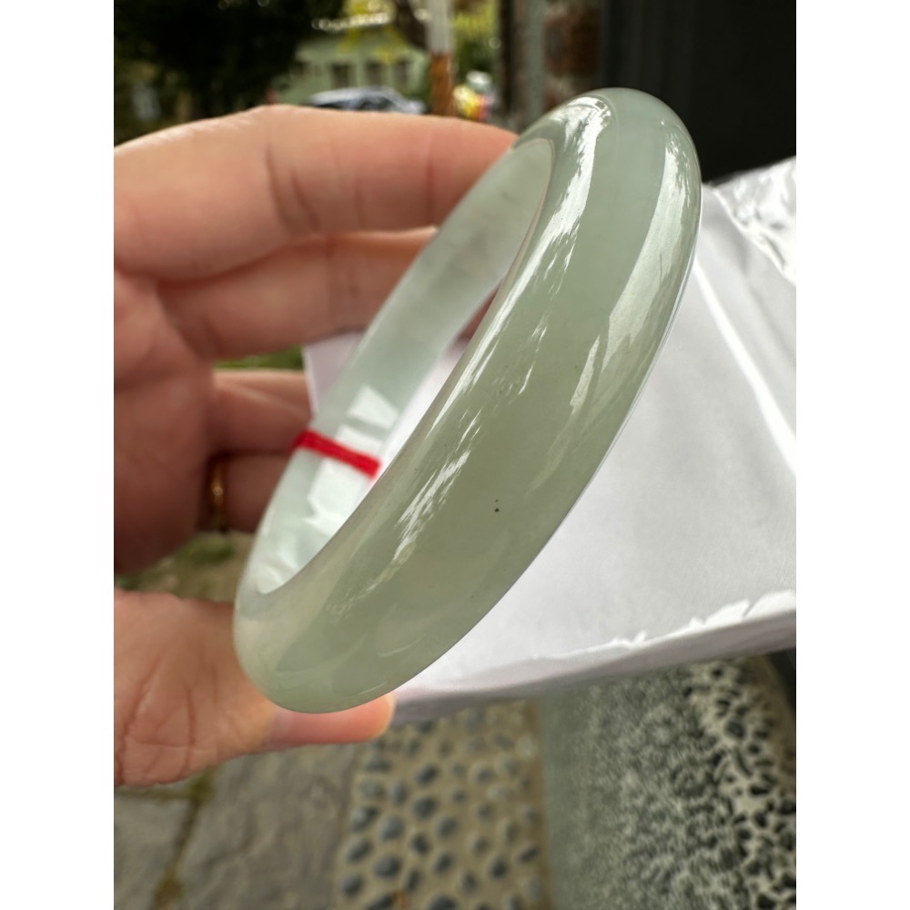 🎀 冰潤綠平安鐲美鐲 🎀1777號#17.5圍/55mm-細節圖4