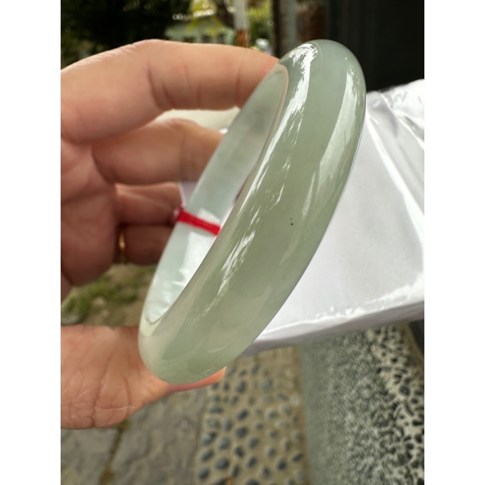 🎀 冰潤綠平安鐲美鐲 🎀1777號#17.5圍/55mm-細節圖7