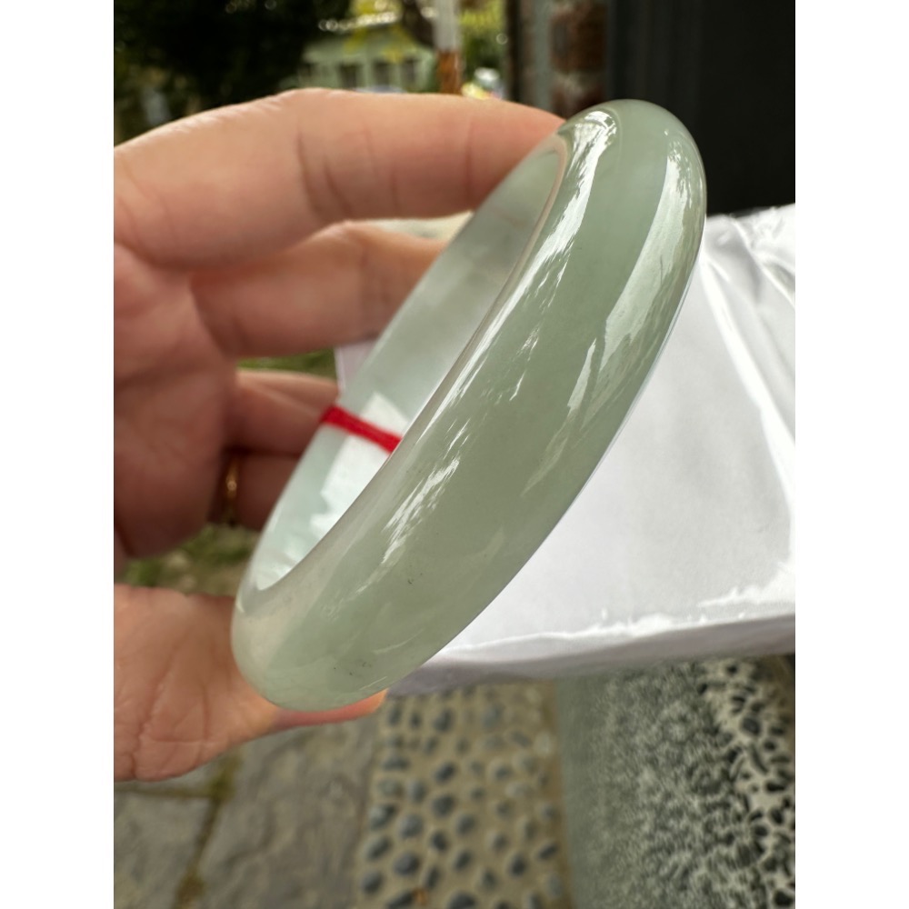 🎀 冰潤綠平安鐲美鐲 🎀1777號#17.5圍/55mm-細節圖8