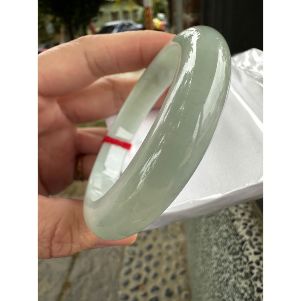 🎀 冰潤綠平安鐲美鐲 🎀1777號#17.5圍/55mm-細節圖9