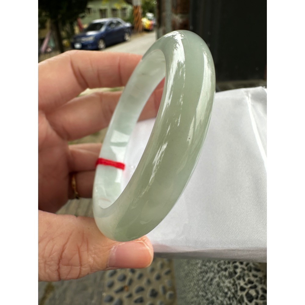 🎀 冰潤綠平安鐲美鐲 🎀1777號#17.5圍/55mm-細節圖10