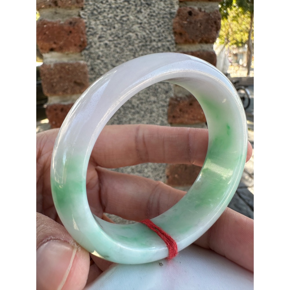 🎀 厚庒白底青貴妃美鐲 🎀#1798號-細節圖2