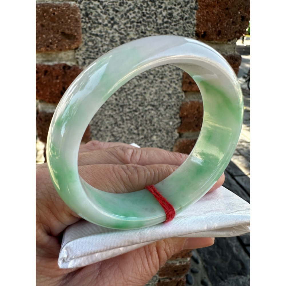 🎀 厚庒白底青貴妃美鐲 🎀#1798號-細節圖3