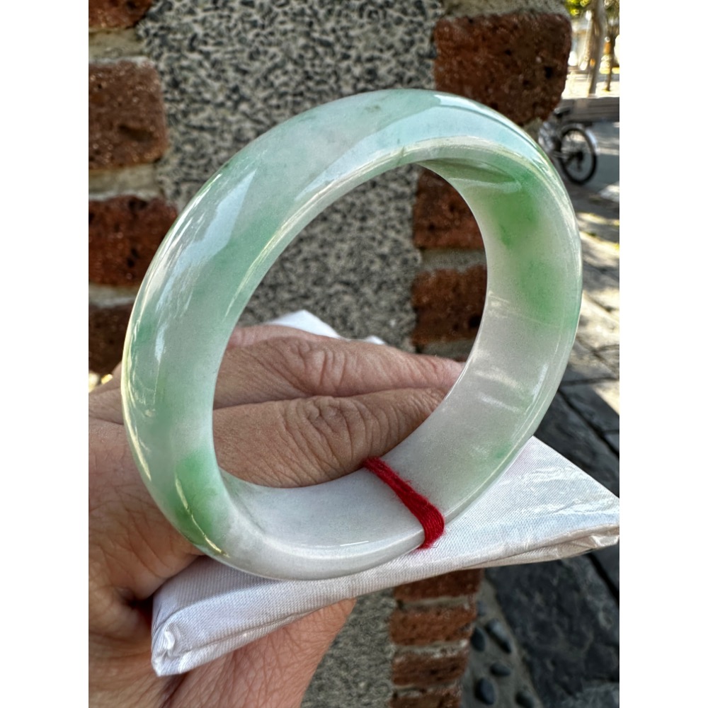 🎀 厚庒白底青貴妃美鐲 🎀#1798號-細節圖4