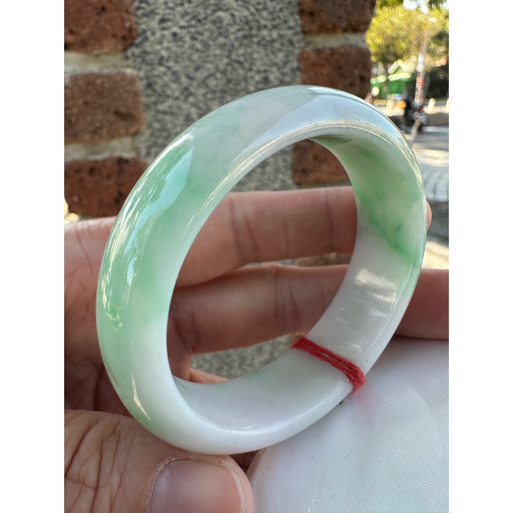 🎀 厚庒白底青貴妃美鐲 🎀#1798號-細節圖5