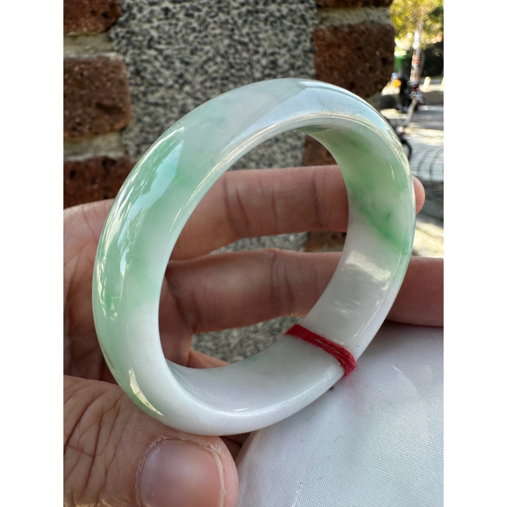 🎀 厚庒白底青貴妃美鐲 🎀#1798號-細節圖7