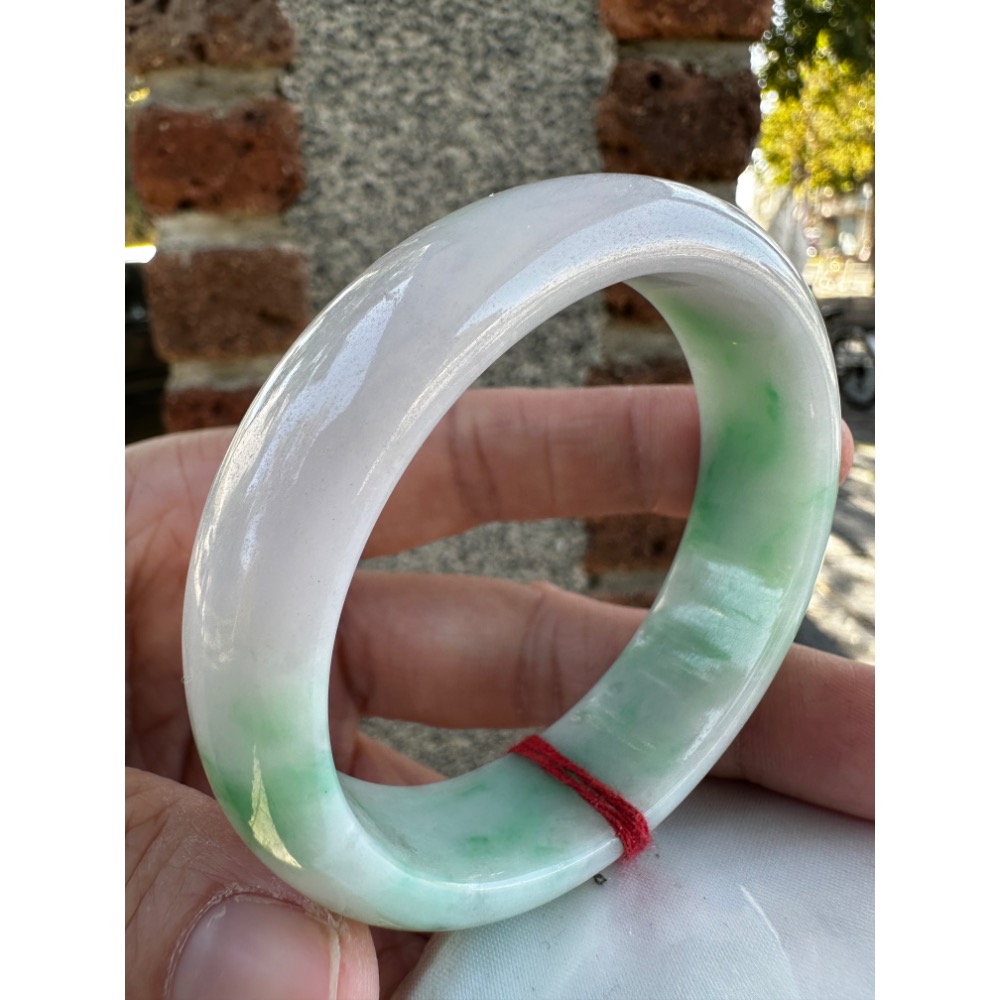 🎀 厚庒白底青貴妃美鐲 🎀#1798號-細節圖8