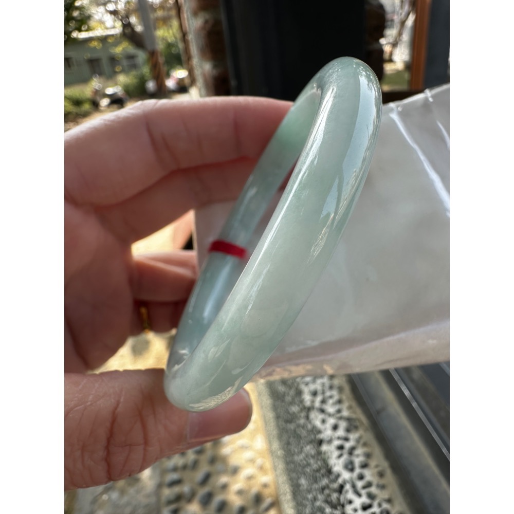 🎀冰透藍水綠圓骨美鐲 🎀17.5-18圍 #1818號-細節圖5