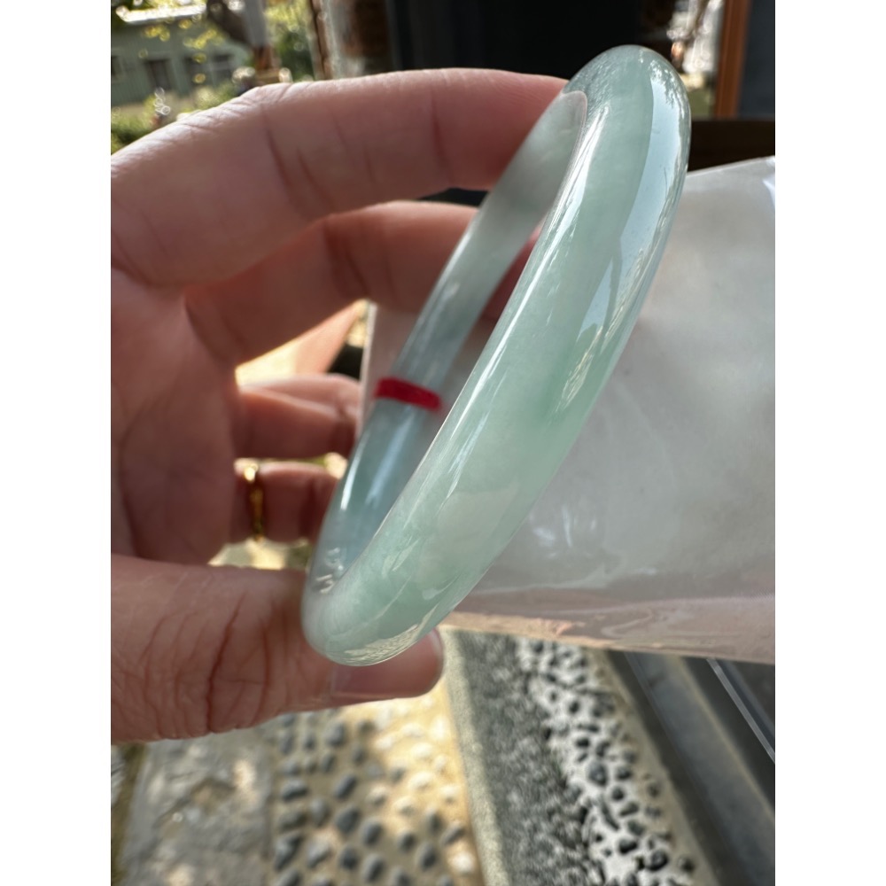 🎀冰透藍水綠圓骨美鐲 🎀17.5-18圍 #1818號-細節圖6