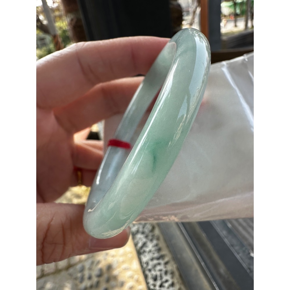 🎀冰透藍水綠圓骨美鐲 🎀17.5-18圍 #1818號-細節圖7