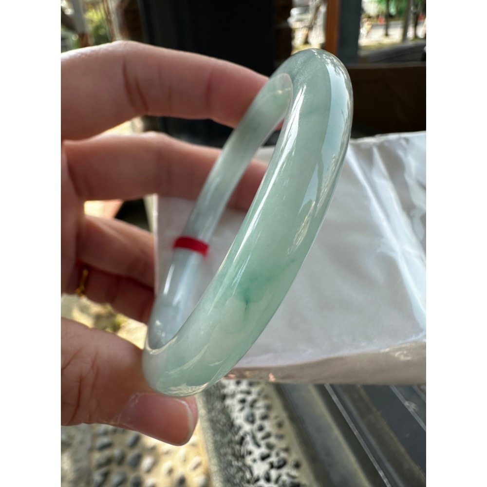 🎀冰透藍水綠圓骨美鐲 🎀17.5-18圍 #1818號-細節圖8