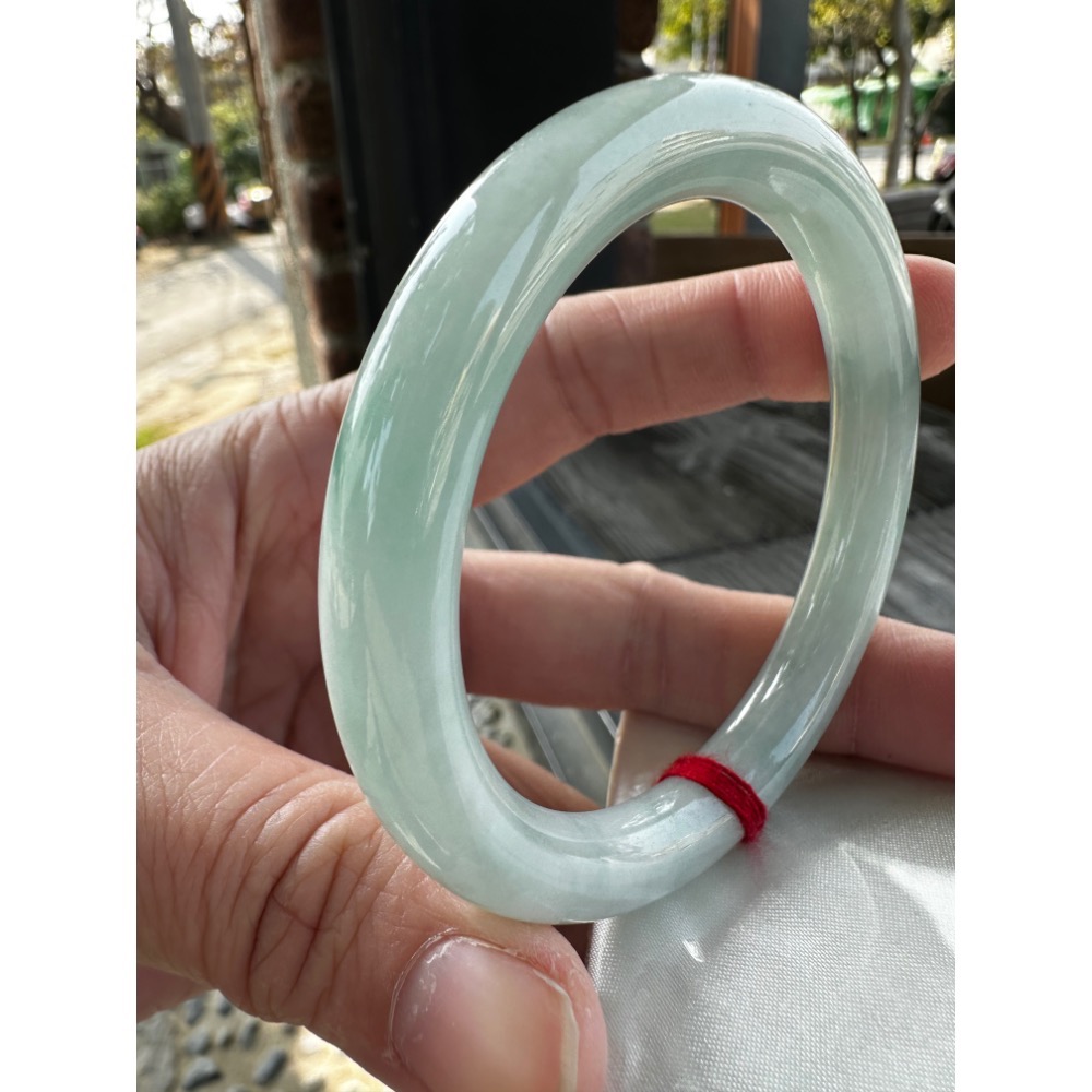 🎀冰透藍水綠圓骨美鐲 🎀17.5-18圍 #1818號-細節圖9