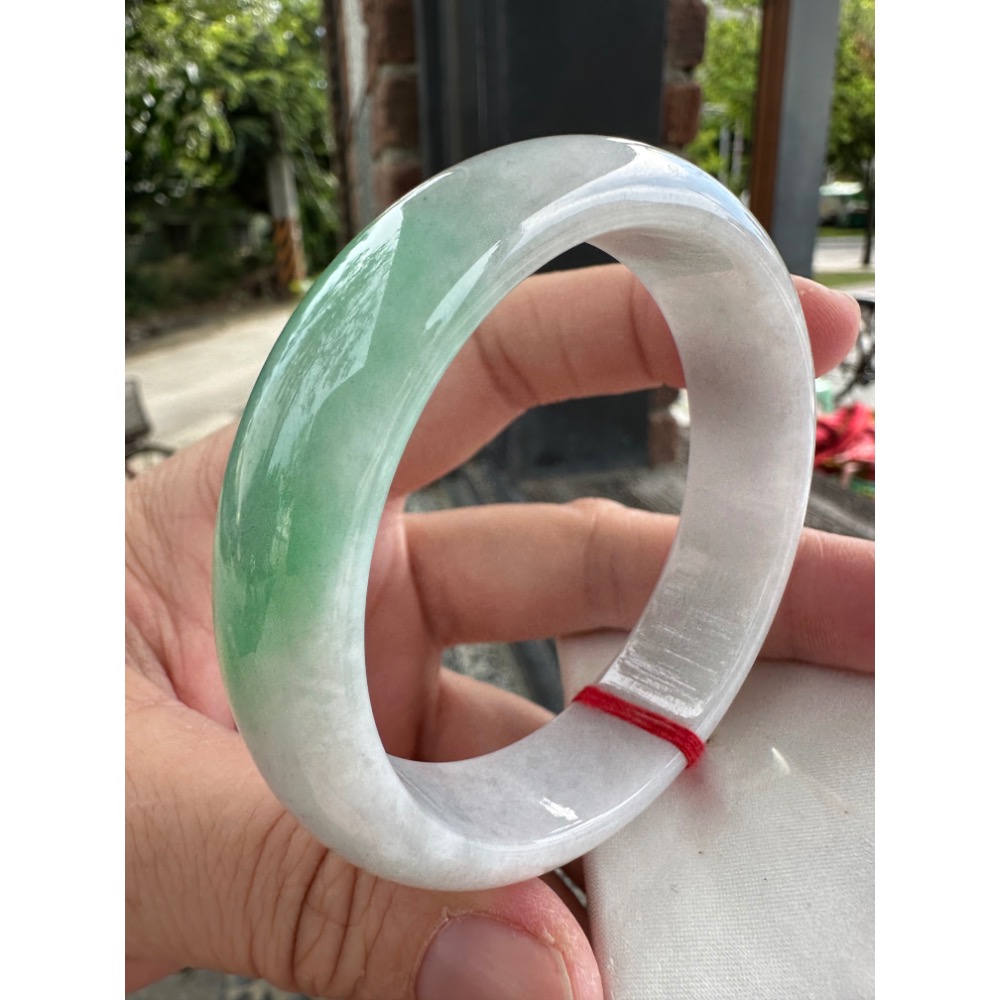 🎀厚庒白底青平安美鐲 🎀2161號-細節圖2