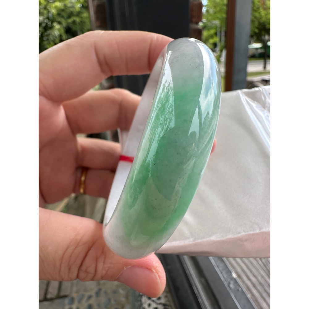 🎀厚庒白底青平安美鐲 🎀2161號-細節圖3
