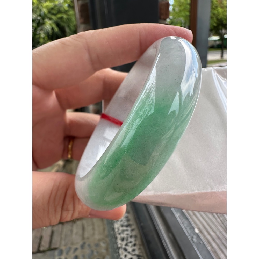 🎀厚庒白底青平安美鐲 🎀2161號-細節圖4