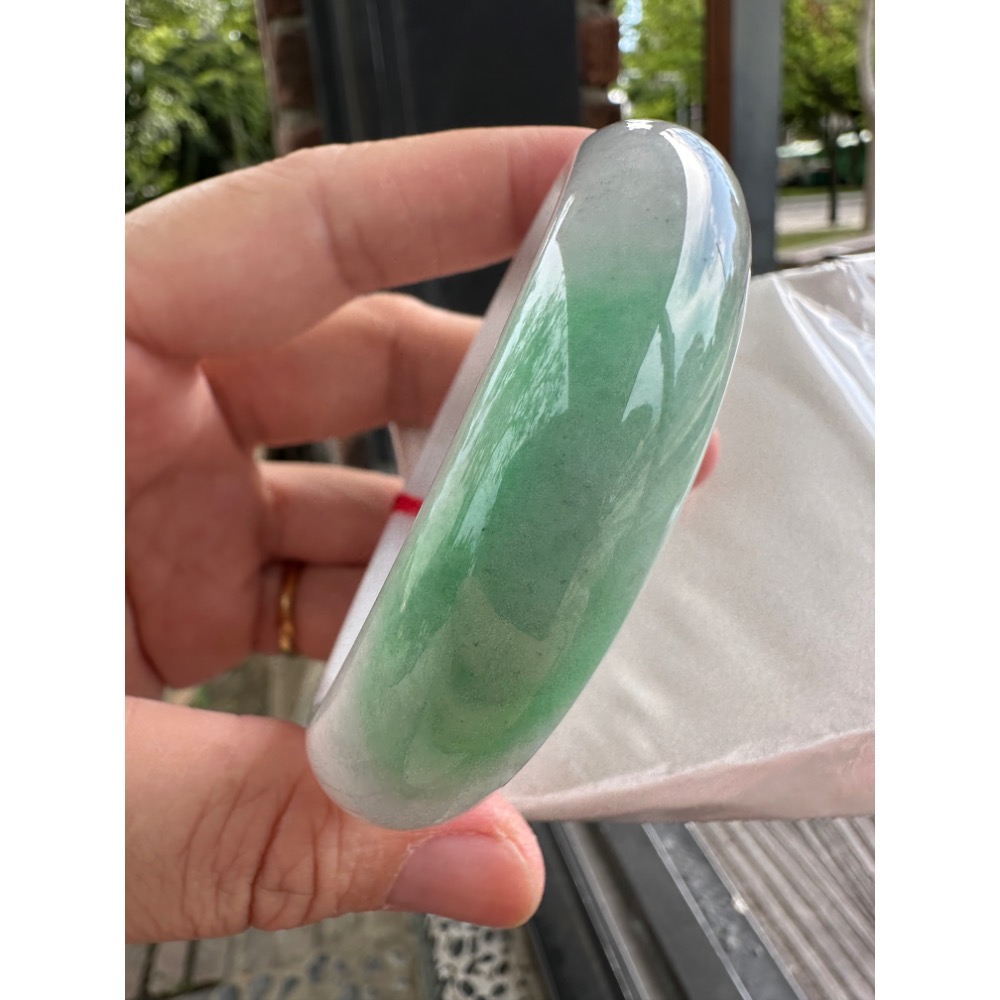🎀厚庒白底青平安美鐲 🎀2161號-細節圖8