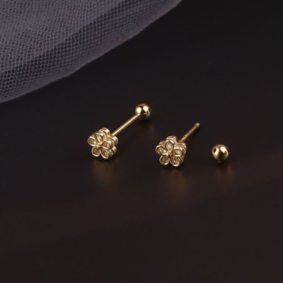 轉珠耳環 鎖珠耳環 螺旋耳針 鎖式耳環  花朵耳環 ＊花漾美人＊日韓嚴選-細節圖8