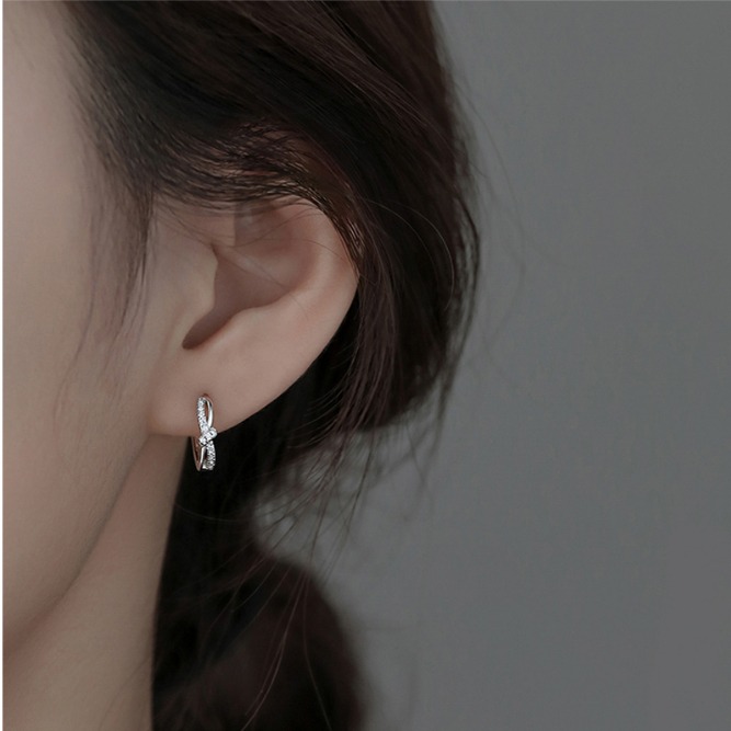 細緻時尚 單結蝴蝶結 耳扣 耳圈 易扣耳環 易扣式耳環 ＊花漾美人＊嚴選-細節圖3