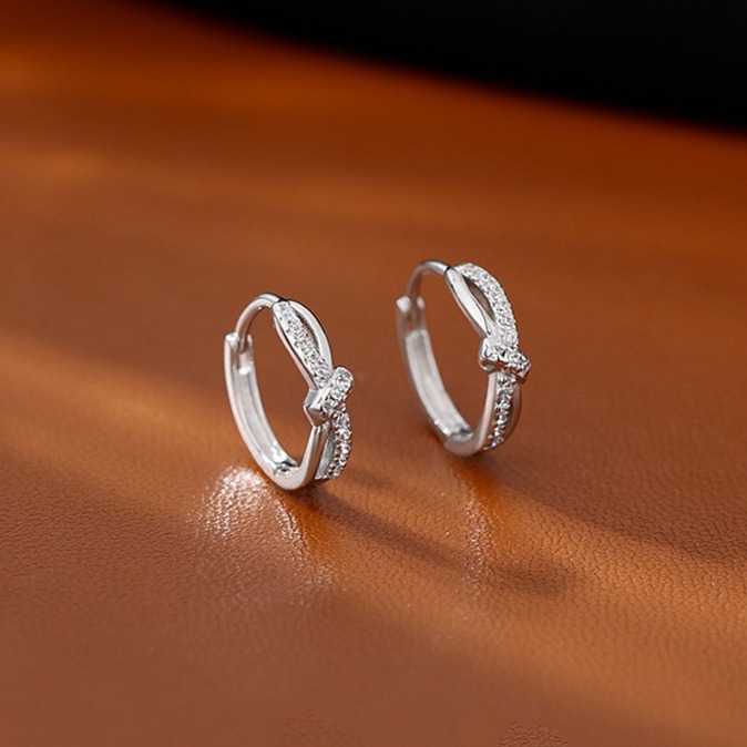 細緻時尚 單結蝴蝶結 耳扣 耳圈 易扣耳環 易扣式耳環 ＊花漾美人＊嚴選-細節圖5