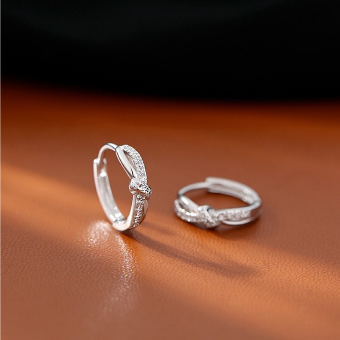 細緻時尚 單結蝴蝶結 耳扣 耳圈 易扣耳環 易扣式耳環 ＊花漾美人＊嚴選-細節圖6