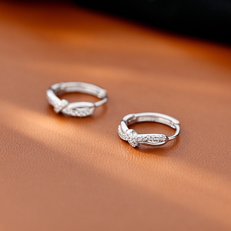 細緻時尚 單結蝴蝶結 耳扣 耳圈 易扣耳環 易扣式耳環 ＊花漾美人＊嚴選-細節圖7