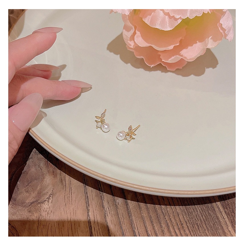珍珠耳環 鋯石耳環 櫻桃耳環 珍珠櫻桃耳環 ＊花漾美人＊嚴選-細節圖4