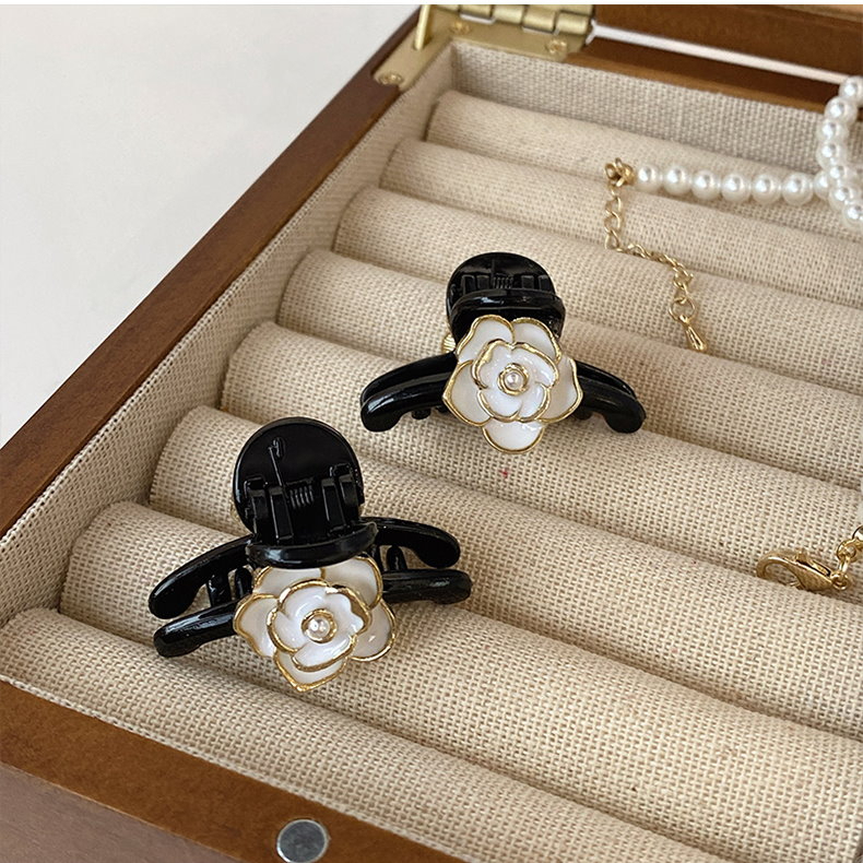 抓夾 小抓夾 公主夾 髮夾 鯊魚夾 瀏海夾 小香風 氣質甜美山茶花   ＊花漾美人＊嚴選-細節圖2