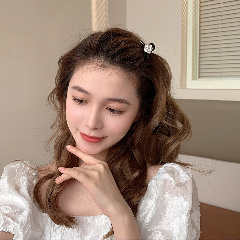 抓夾 小抓夾 公主夾 髮夾 鯊魚夾 瀏海夾 小香風 氣質甜美山茶花   ＊花漾美人＊嚴選-細節圖3