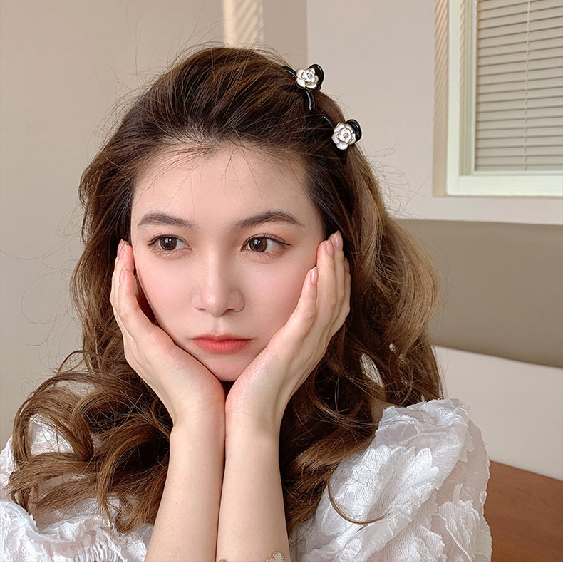 抓夾 小抓夾 公主夾 髮夾 鯊魚夾 瀏海夾 小香風 氣質甜美山茶花   ＊花漾美人＊嚴選-細節圖6