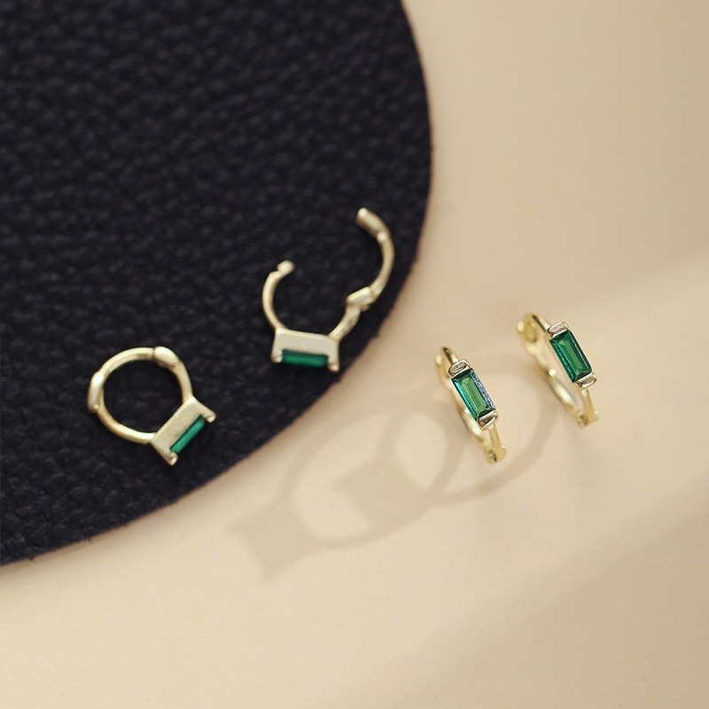 耳環 耳扣 耳圈 易扣耳環 易扣式耳環 綠寶石耳環 台灣現貨  ＊花漾美人＊嚴選-細節圖4