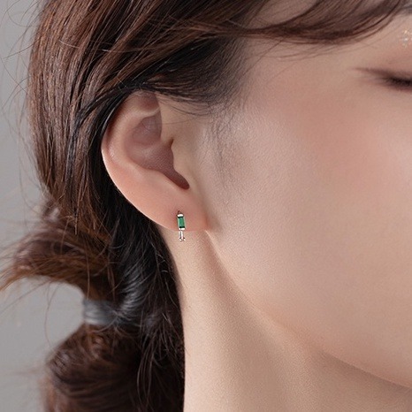 耳環 耳扣 耳圈 易扣耳環 易扣式耳環 綠寶石耳環 台灣現貨  ＊花漾美人＊嚴選-細節圖5