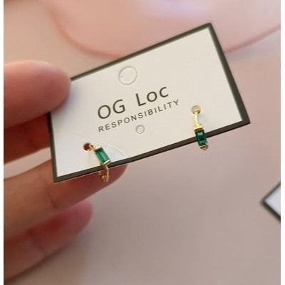 耳環 耳扣 耳圈 易扣耳環 易扣式耳環 綠寶石耳環 台灣現貨  ＊花漾美人＊嚴選-細節圖6