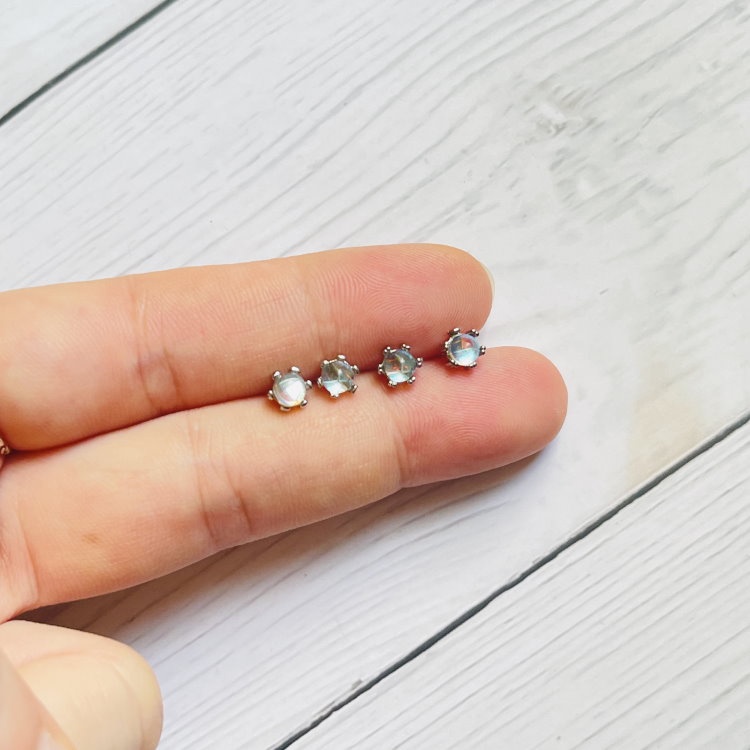 轉珠耳環 鎖珠耳環 螺旋耳針 鎖式耳環  圓珠耳環 月光石＊花漾美人＊日韓嚴選-細節圖5