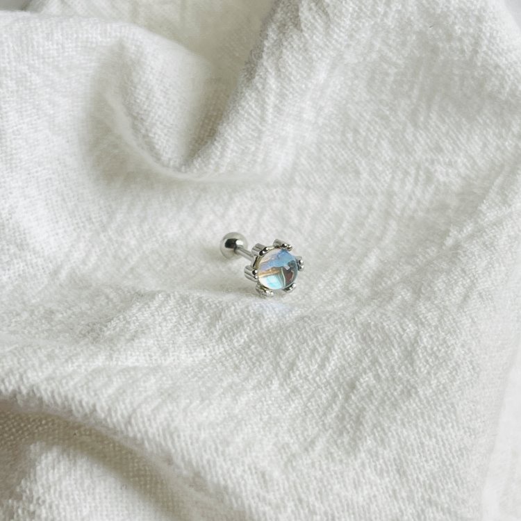 轉珠耳環 鎖珠耳環 螺旋耳針 鎖式耳環  圓珠耳環 月光石＊花漾美人＊日韓嚴選-細節圖7