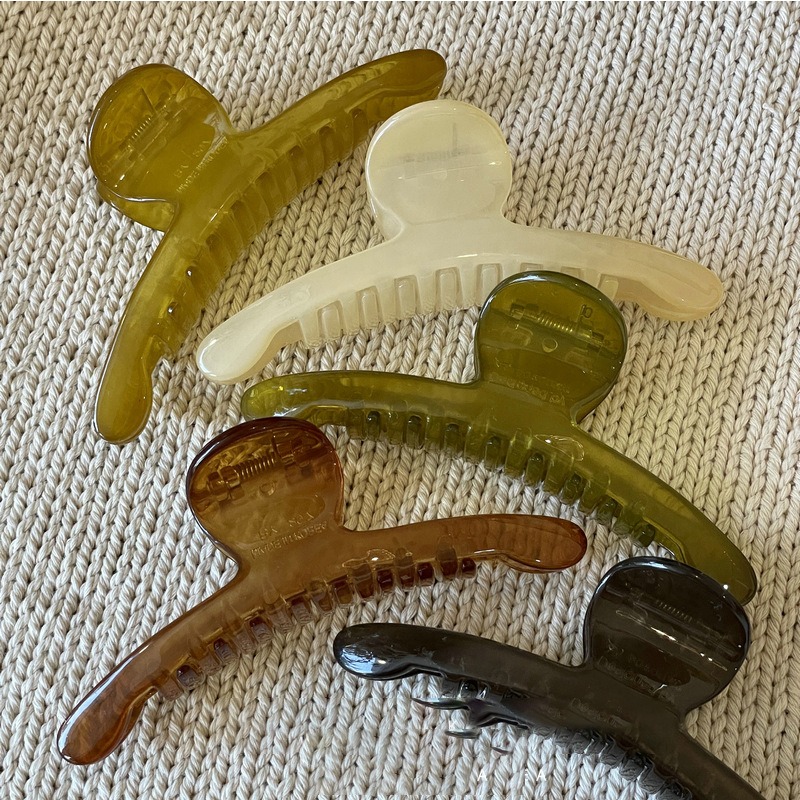 抓夾 髮夾 鯊魚夾 盤髮夾 純色果凍感抓夾 簡約一字  ＊花漾美人＊嚴選-細節圖3