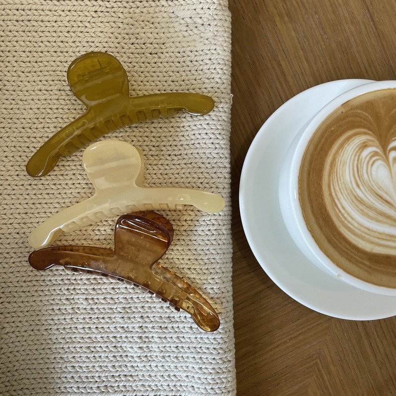 抓夾 髮夾 鯊魚夾 盤髮夾 純色果凍感抓夾 簡約一字  ＊花漾美人＊嚴選-細節圖4