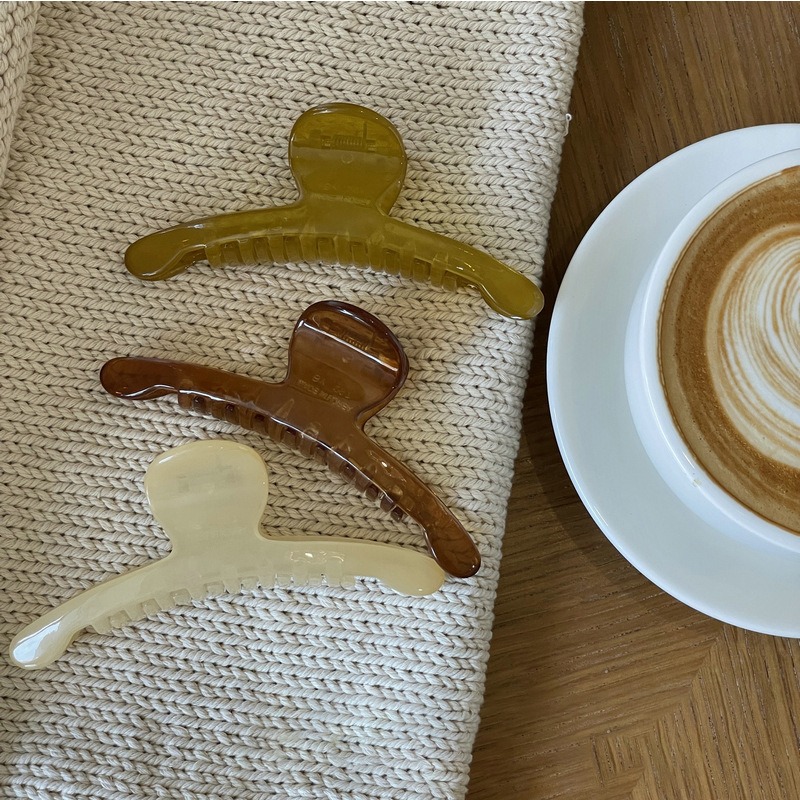 抓夾 髮夾 鯊魚夾 盤髮夾 純色果凍感抓夾 簡約一字  ＊花漾美人＊嚴選-細節圖5