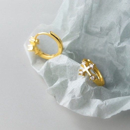 耳環 耳扣 易扣耳環 易扣式耳環 十字架 上帝的聖約 台灣現貨 ＊花漾美人＊嚴選-細節圖3