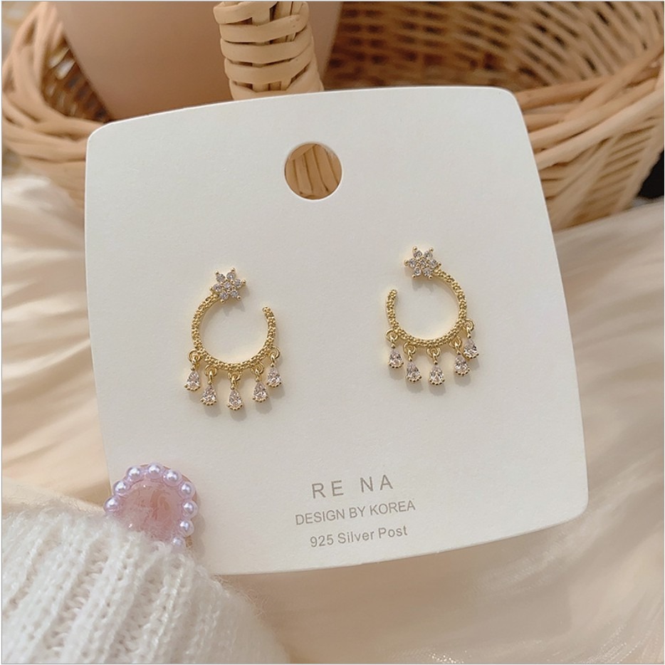 耳環 輕奢華風 微鑲工藝 迷人流蘇 增添風采 S925銀耳針＊花漾美人＊嚴選-細節圖2