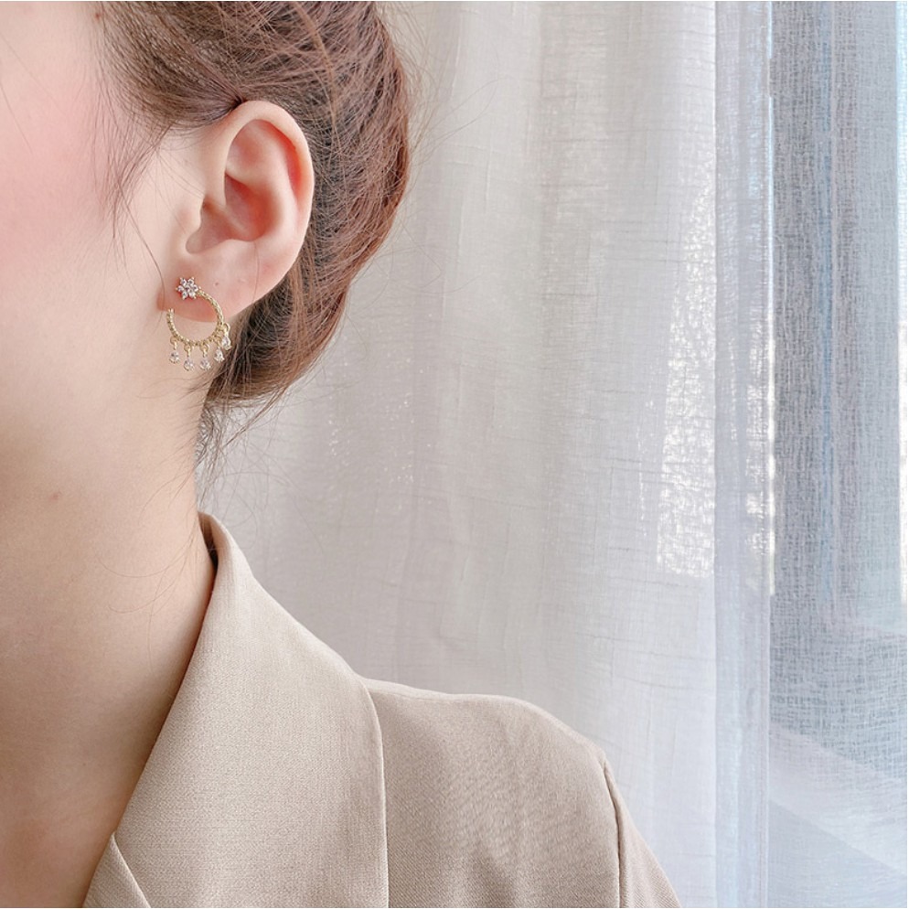 耳環 輕奢華風 微鑲工藝 迷人流蘇 增添風采 S925銀耳針＊花漾美人＊嚴選-細節圖6