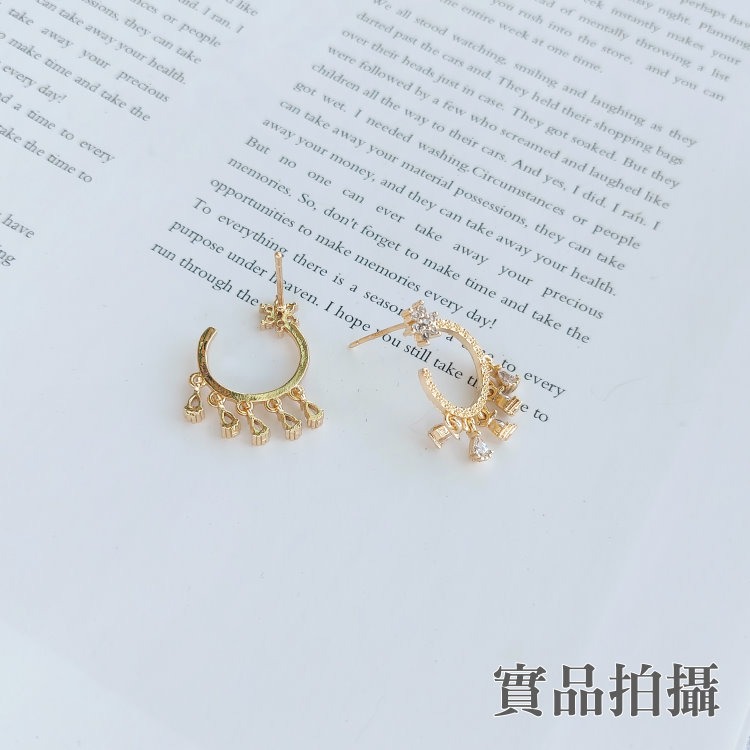 耳環 輕奢華風 微鑲工藝 迷人流蘇 增添風采 S925銀耳針＊花漾美人＊嚴選-細節圖8