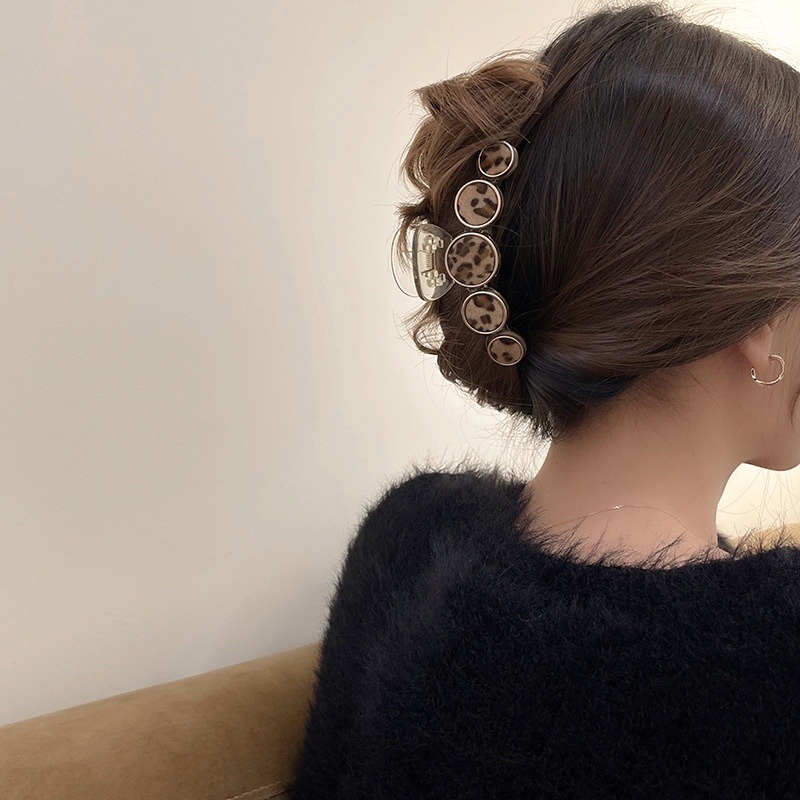 抓夾/髮夾/鯊魚夾 豹紋抓夾 經典絨毛豹紋 (大款) ＊花漾美人＊嚴選-細節圖2