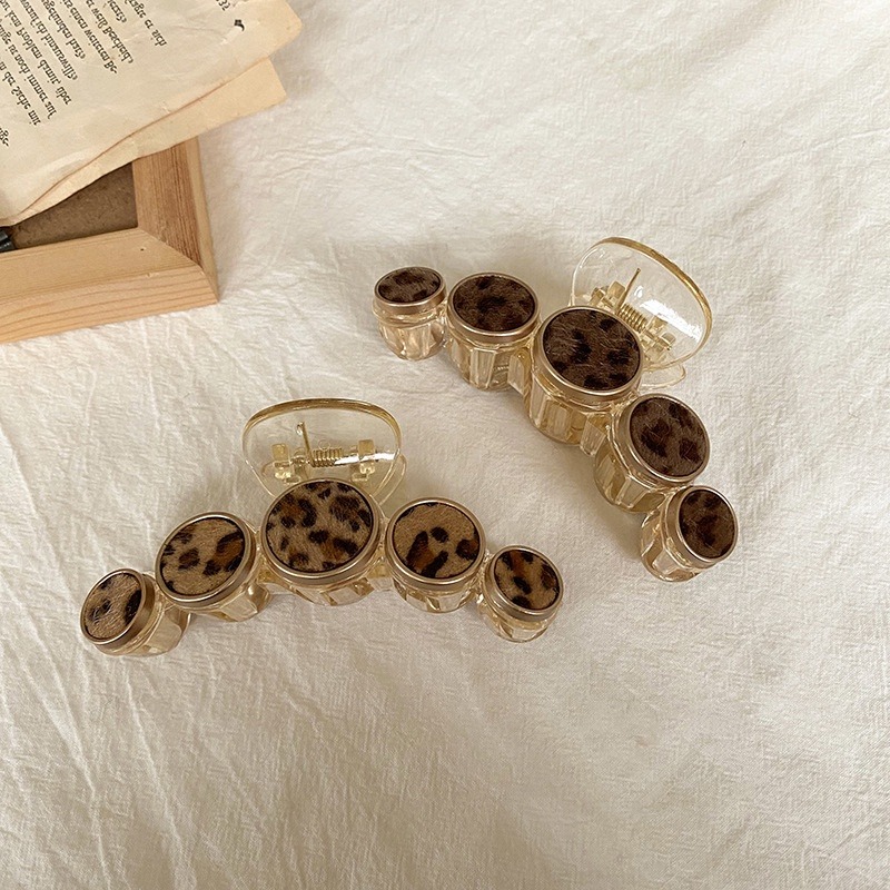 抓夾/髮夾/鯊魚夾 豹紋抓夾 經典絨毛豹紋 (大款) ＊花漾美人＊嚴選-細節圖3